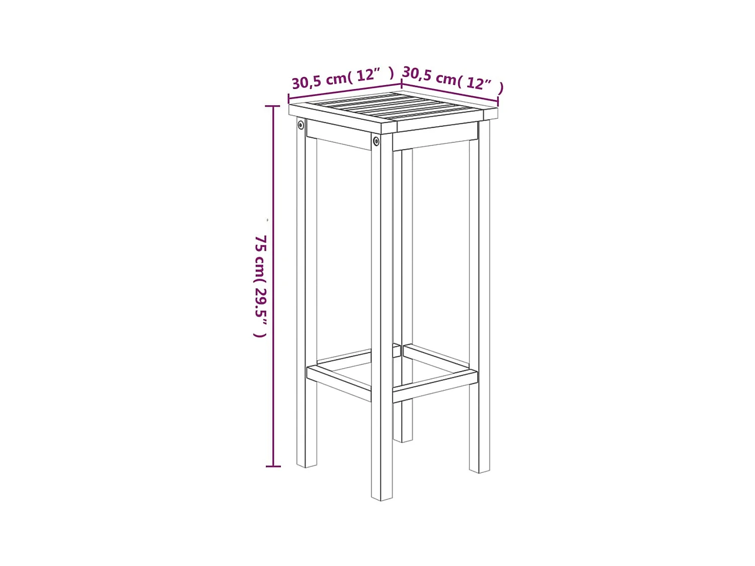 Ensemble de bar de jardin 5 pcs bois d'acacia solide