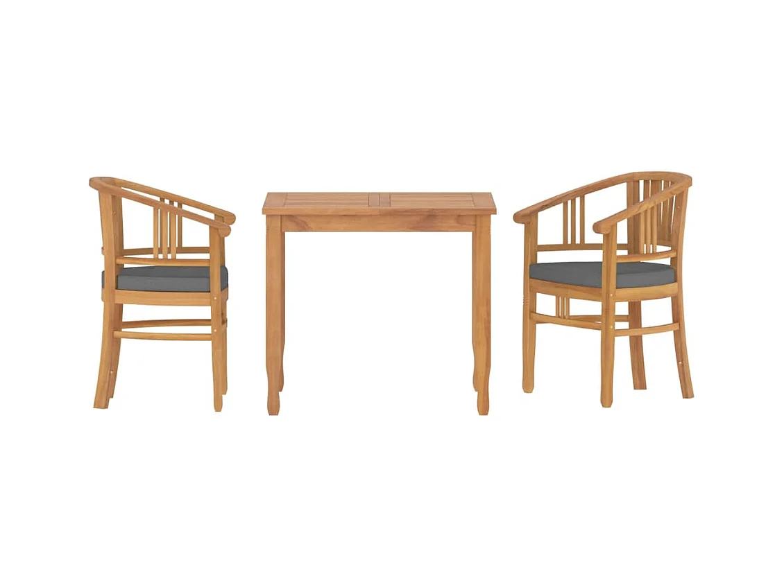 Ensemble à manger de jardin 3 pcs Bois de teck massif