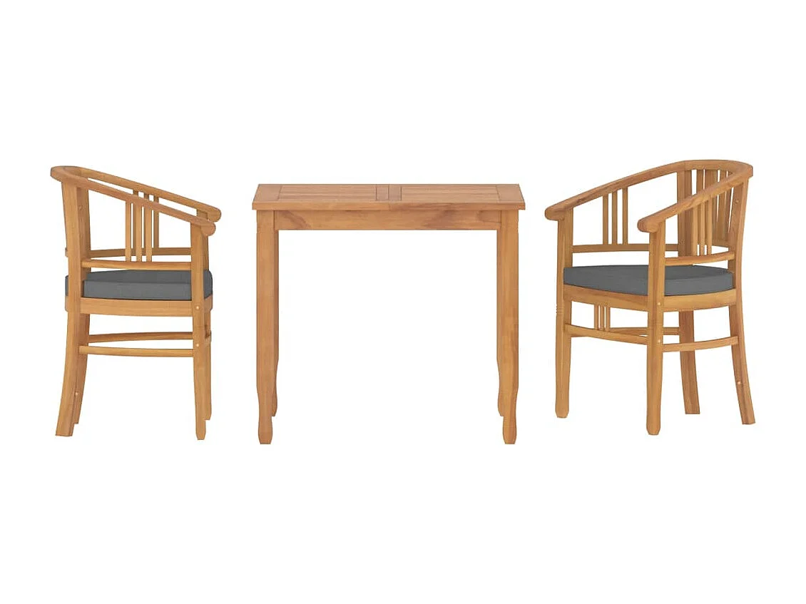 Ensemble à manger de jardin 3 pcs Bois de teck massif