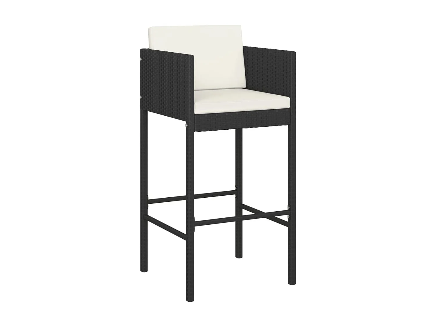 Ensemble de bar de jardin 5 pcs avec coussins noir poly rotin