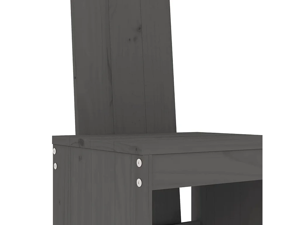 Ensemble de bar de jardin 3 pcs gris bois de pin massif