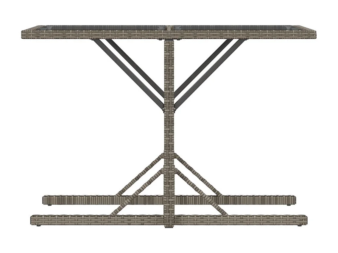 Ensemble de bistro 3 pcs avec coussins gris résine tressée