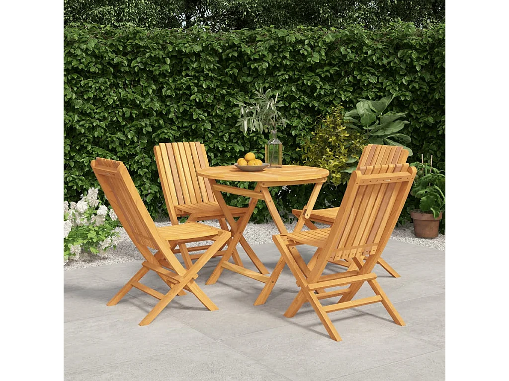 Ensemble à manger de jardin 5 pcs Bois de teck massif