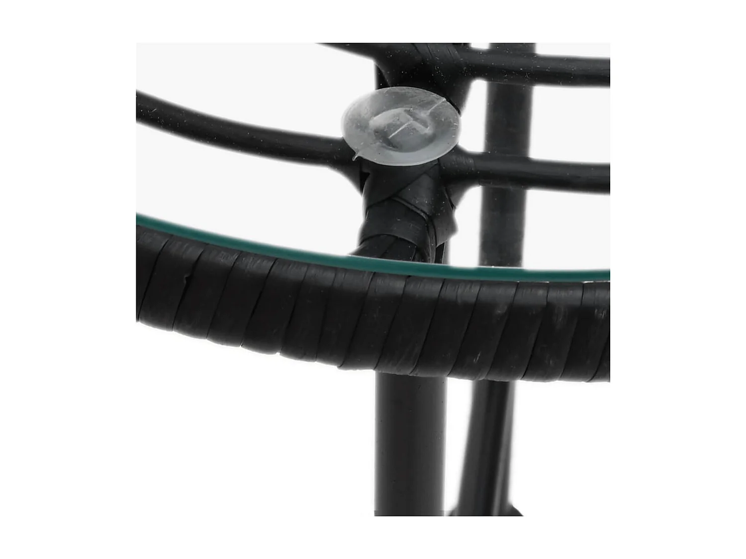 Ensemble à manger de jardin 5 pcs Noir Résine tressée