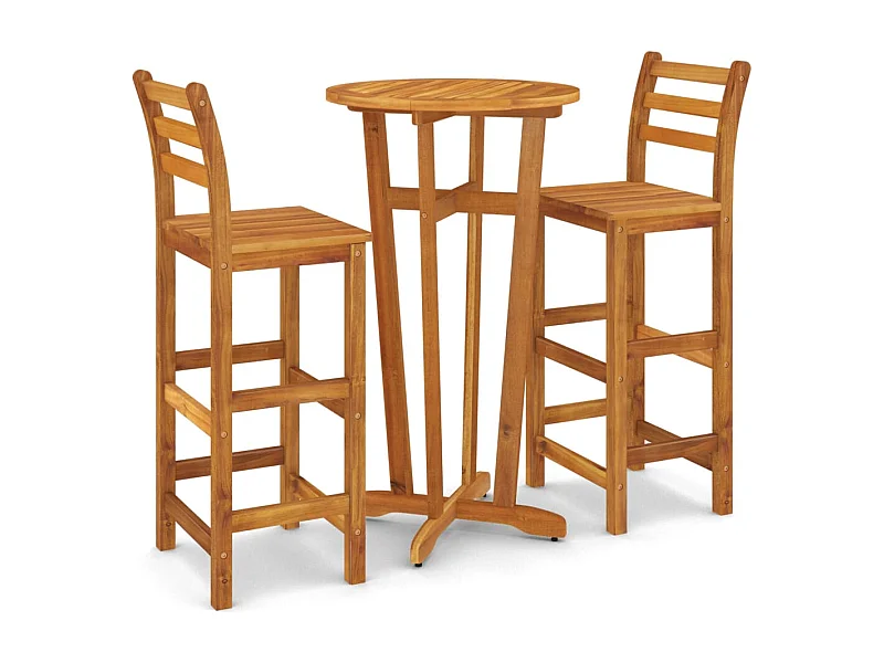 Ensemble de bar de jardin 3 pcs bois d'acacia solide