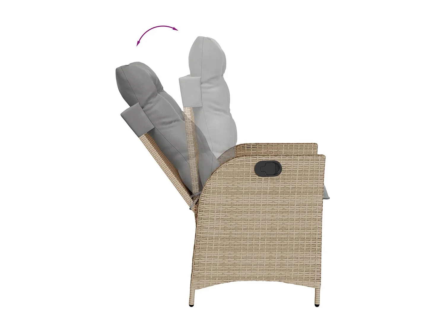 Ensemble à manger de jardin et coussins 9 pcs beige Poly rotin