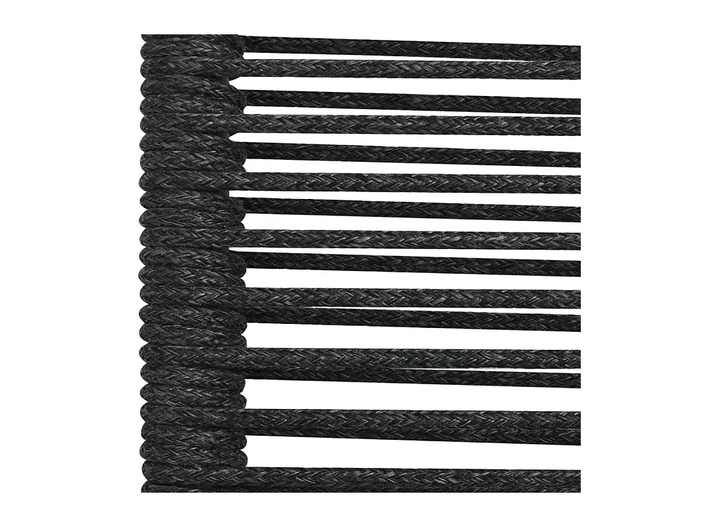 Ensemble à manger de jardin 7 pcs Noir Corde de coton et acier