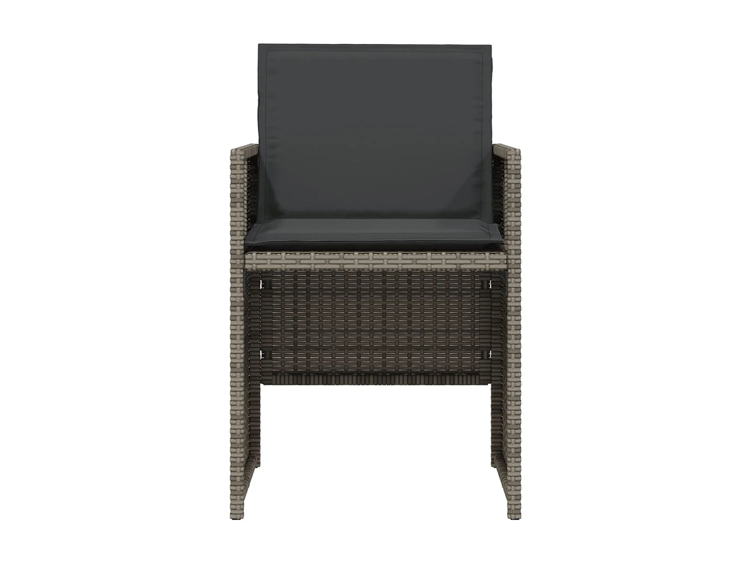 Ensemble de bistro 3 pcs avec coussins gris résine tressée