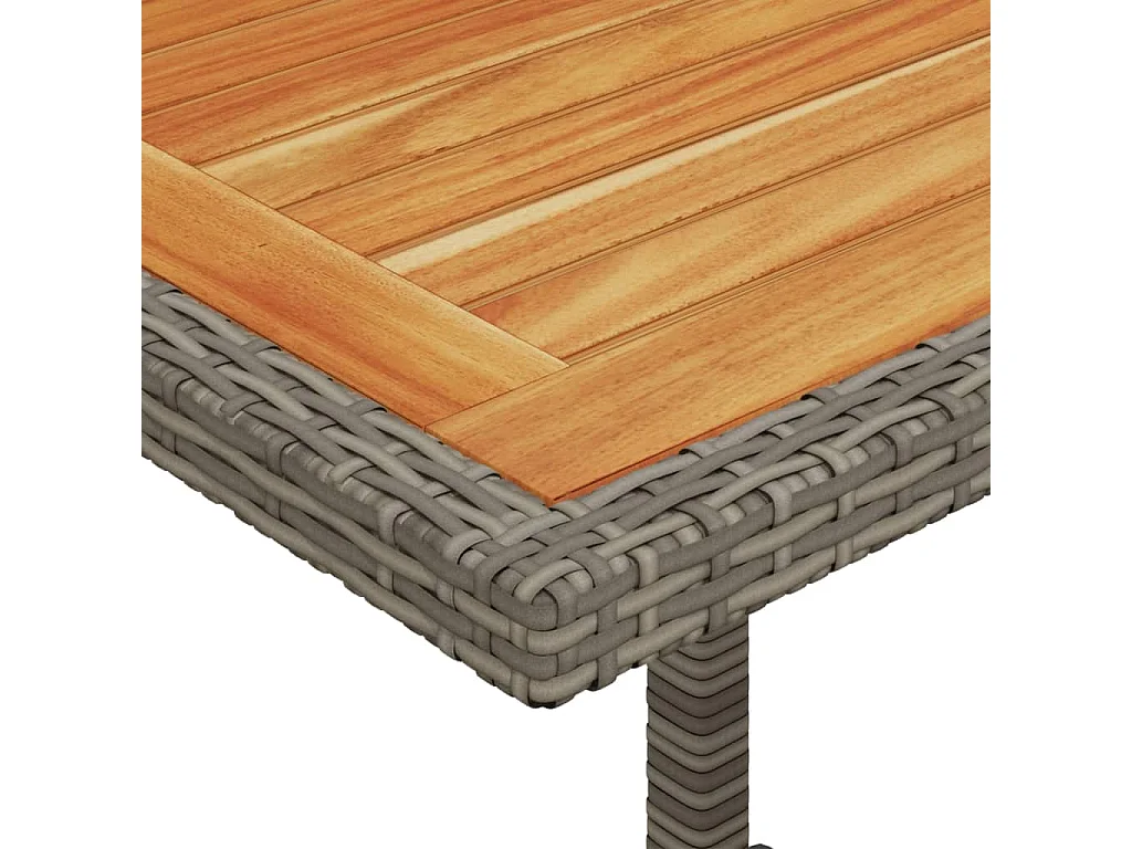 Ensemble de bistro 3 pcs avec coussins gris résine tressée