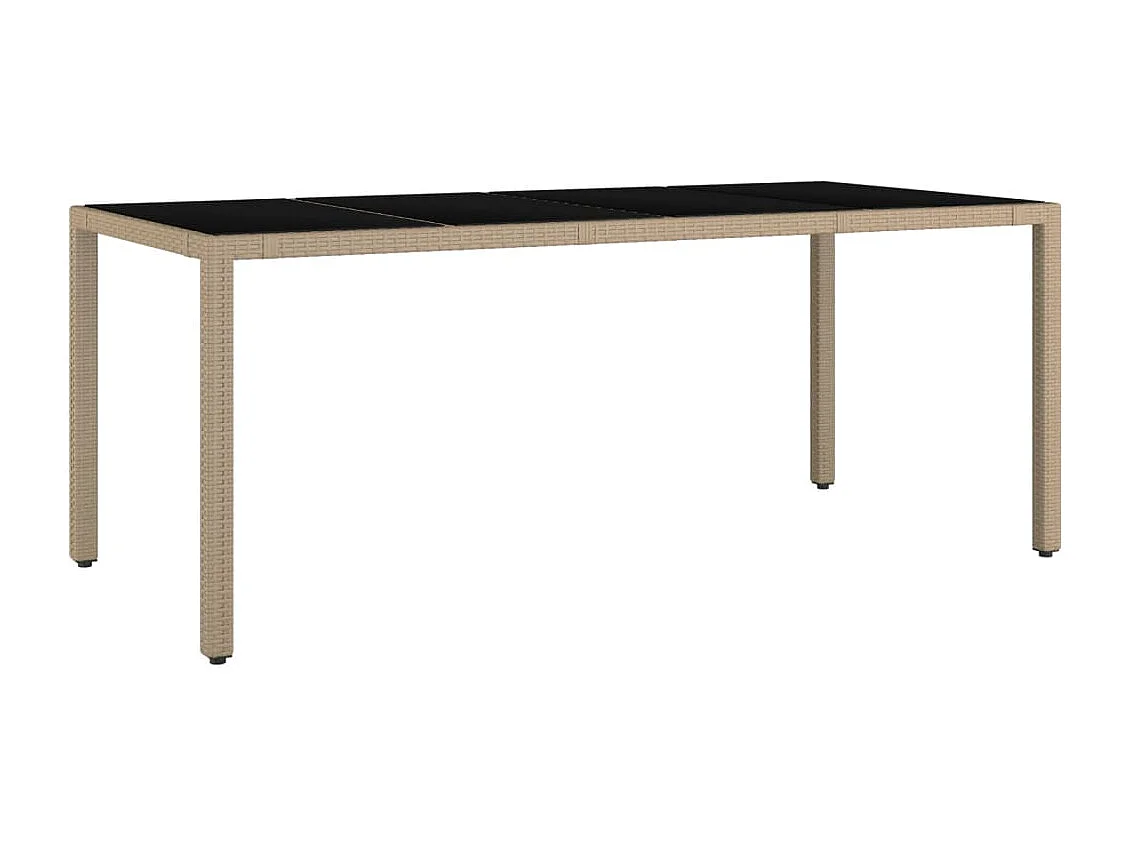 Ensemble à manger de jardin et coussins 9 pcs beige Poly rotin