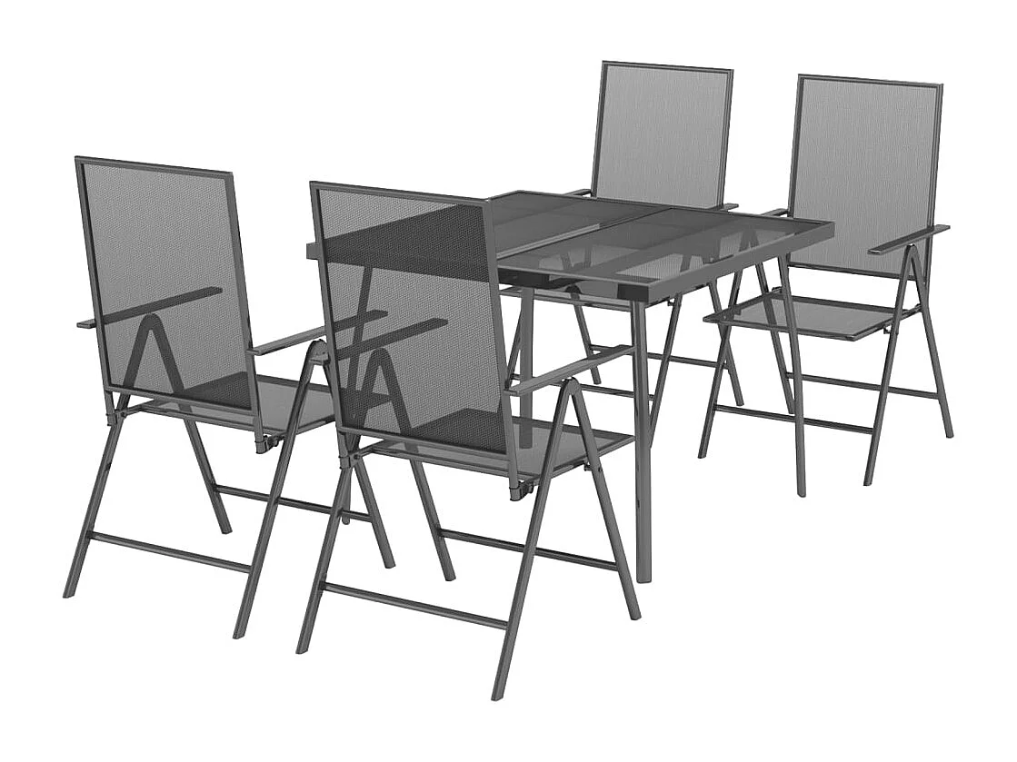 Ensemble à manger de jardin 5 pcs anthracite acier