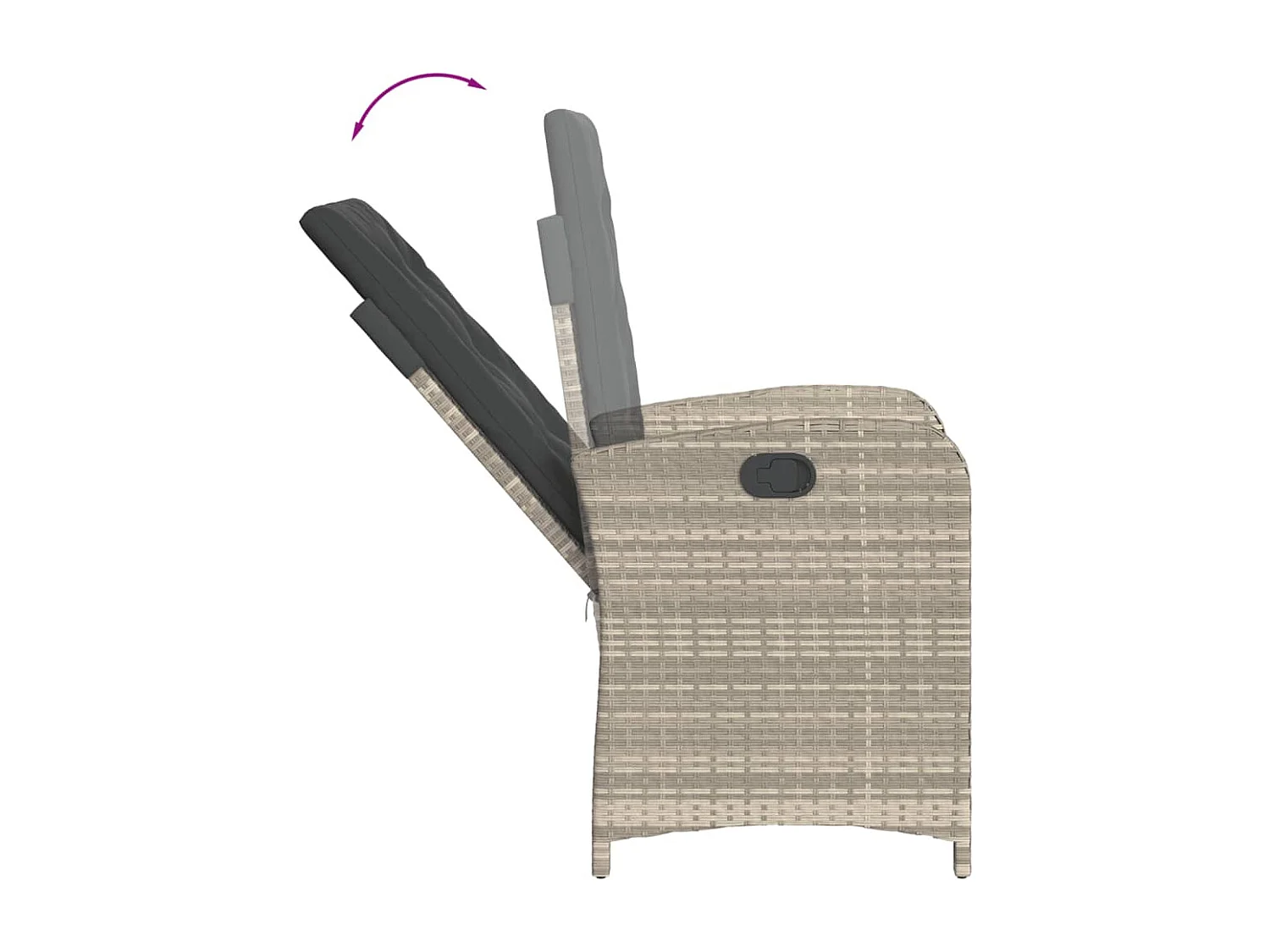 Ensemble à manger de jardin et coussins 5 pcs gris clair rotin