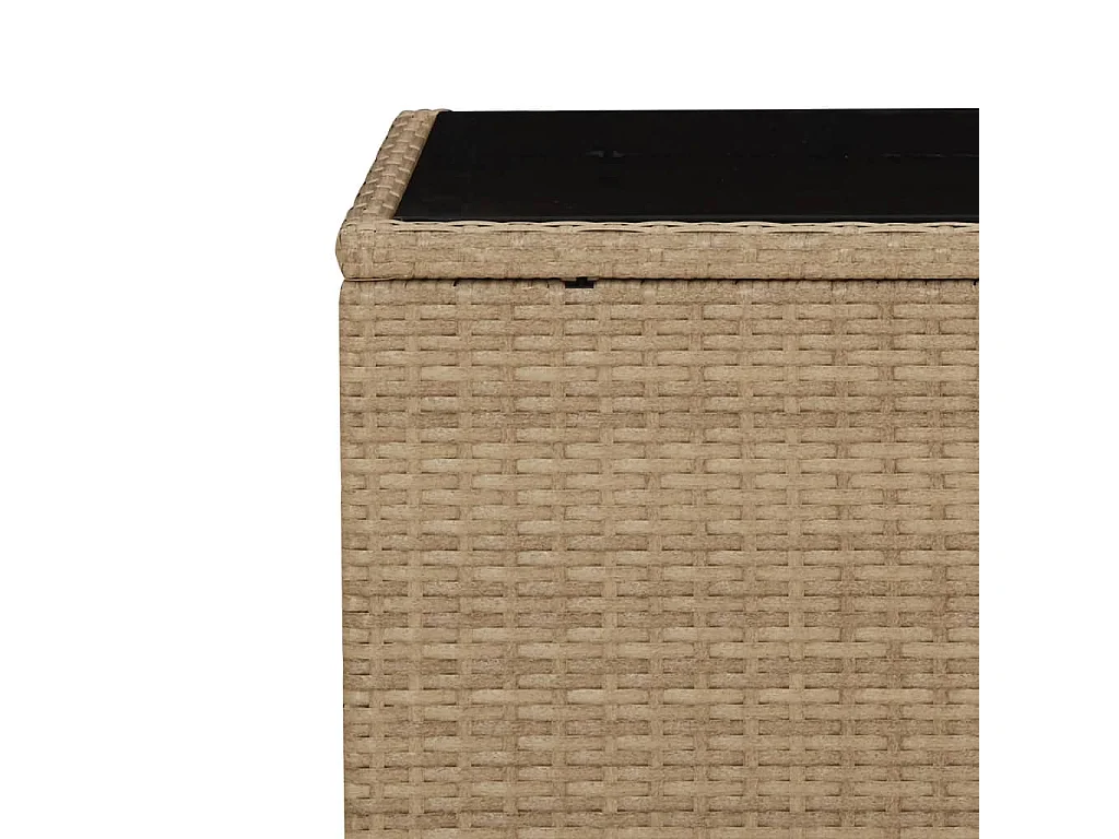 Ensemble à manger de jardin et coussins 3 pcs Beige poly rotin