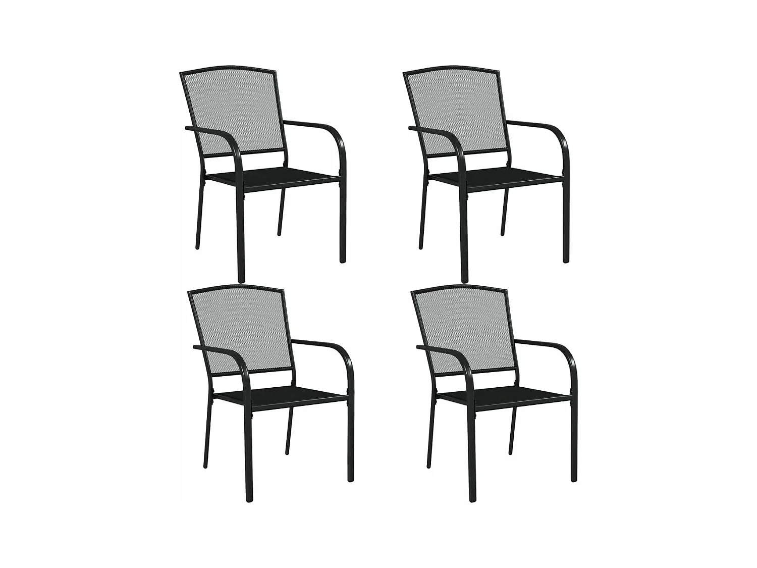 Ensemble à manger de jardin 5 pcs anthracite acier