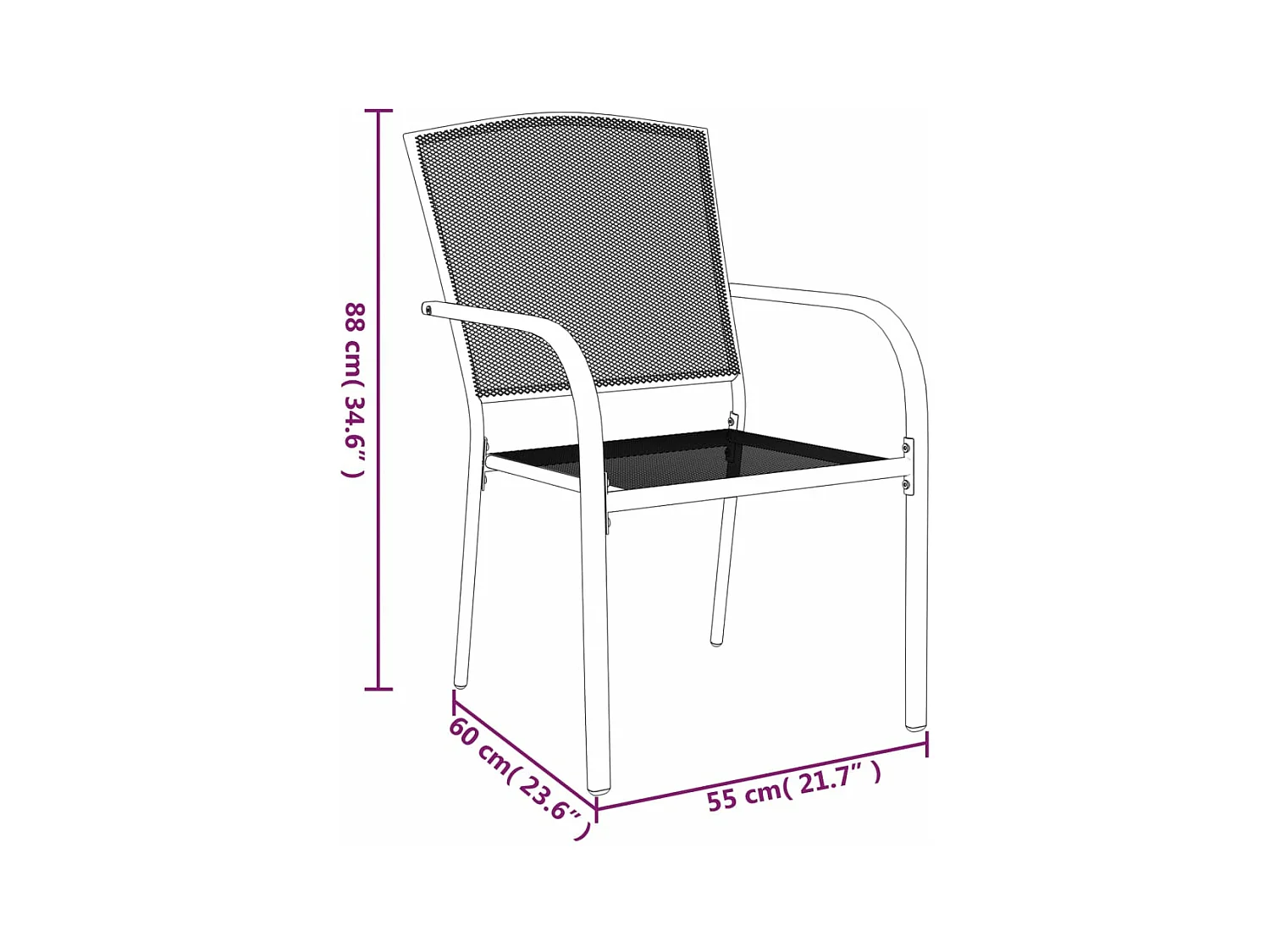 Ensemble à manger de jardin 5 pcs anthracite acier