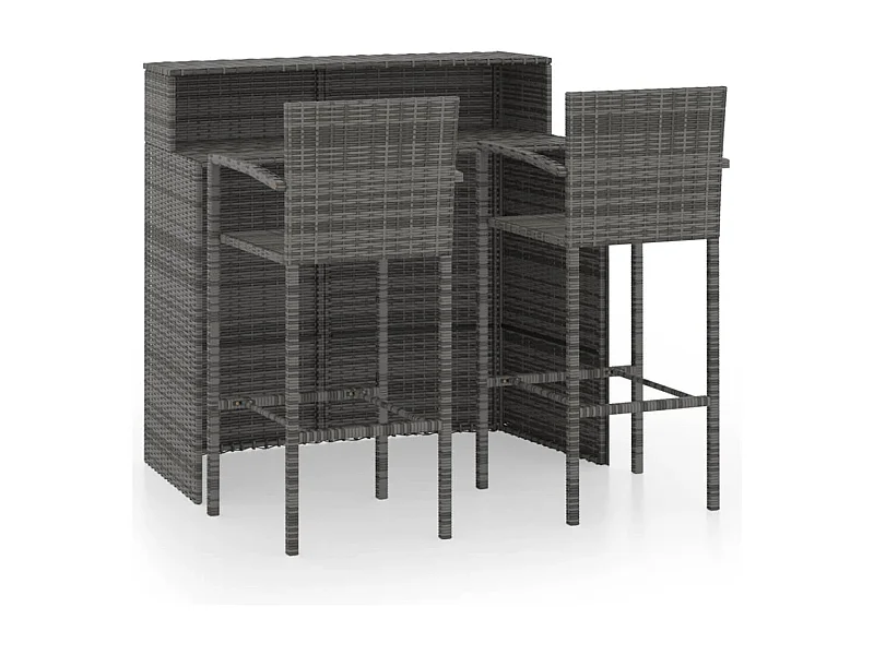 Ensemble de bar de jardin 3 pcs Gris 5