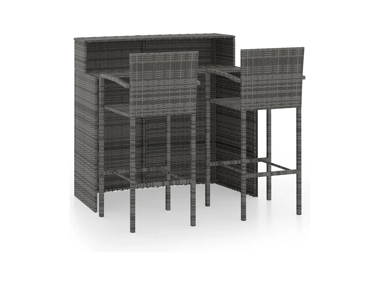 Ensemble de bar de jardin 3 pcs Gris 5