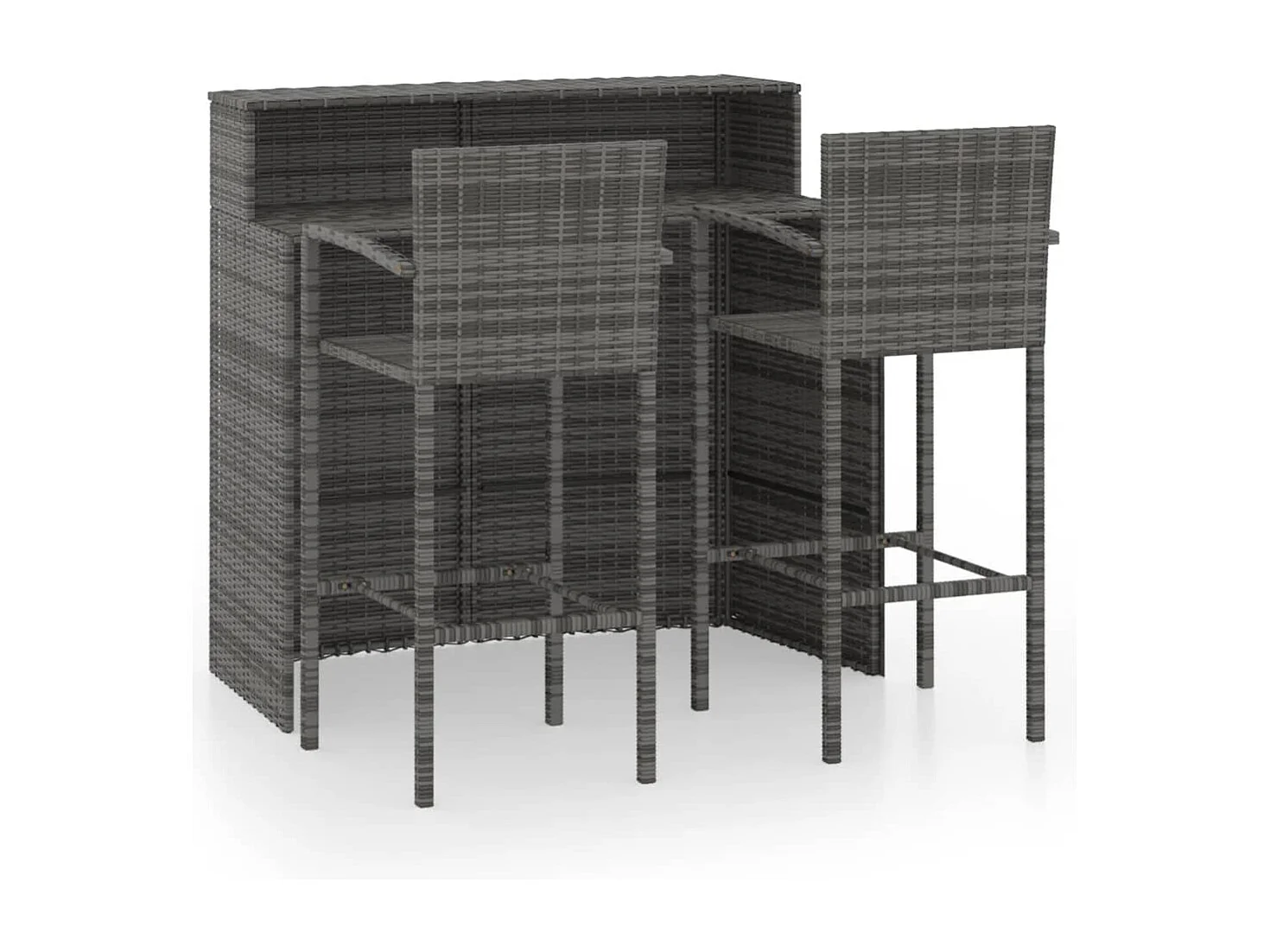Ensemble de bar de jardin 3 pcs Gris 5