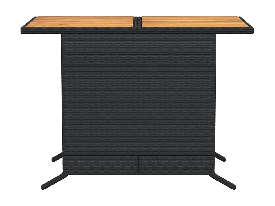 Ensemble de bistro 3 pcs avec coussins noir résine tressée