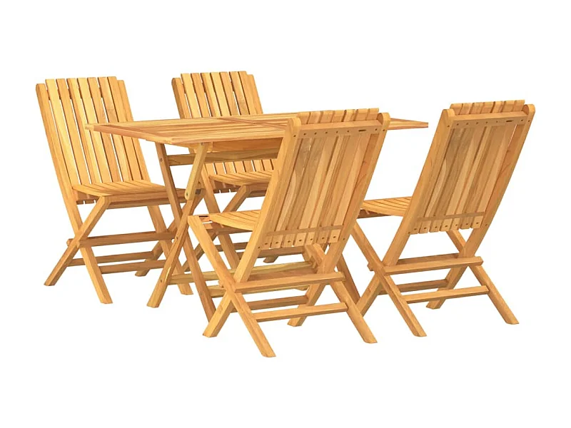 Ensemble à manger de jardin 5 pcs Bois de teck massif