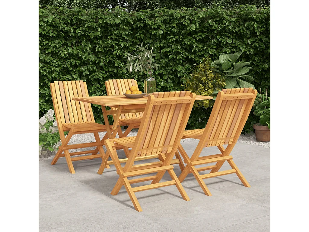 Ensemble à manger de jardin 5 pcs Bois de teck massif