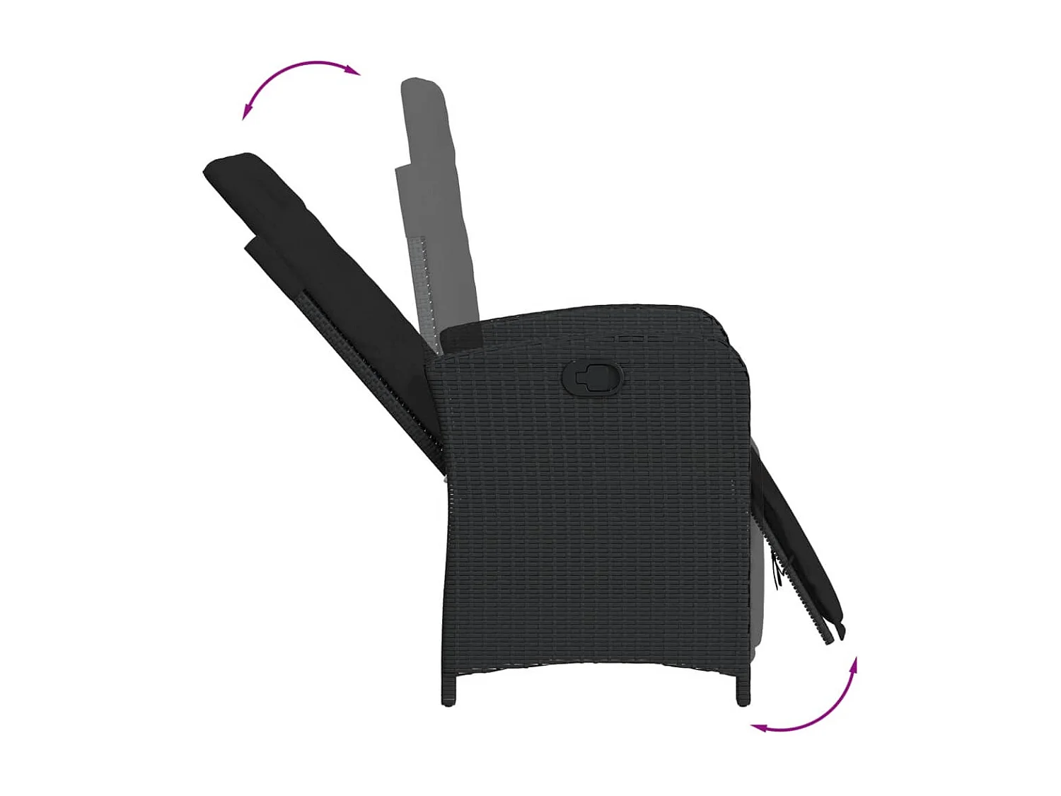 Ensemble à manger de jardin coussins 5pcs Noir Résine tressée