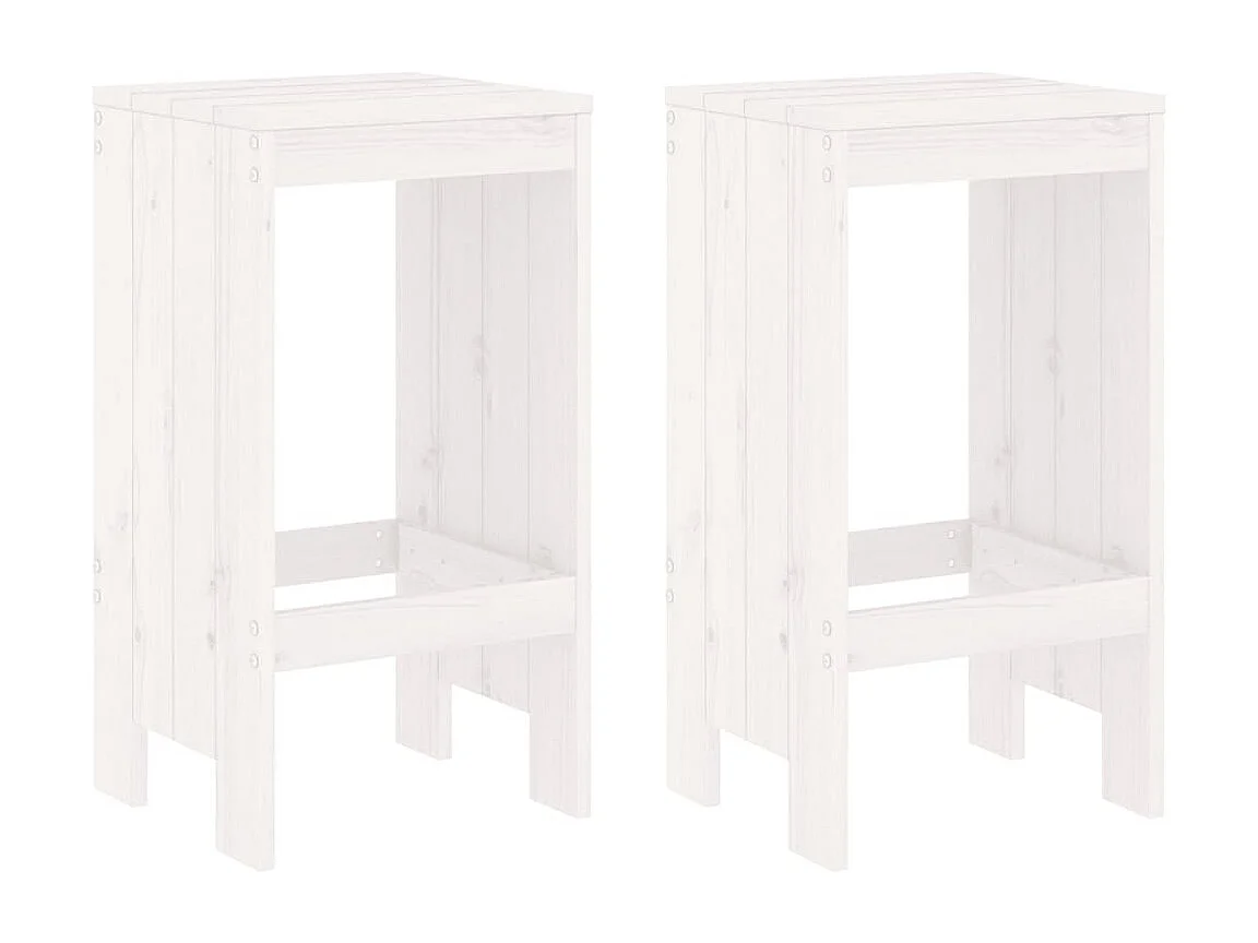 Ensemble de bar de jardin 3 pcs blanc bois de pin massif