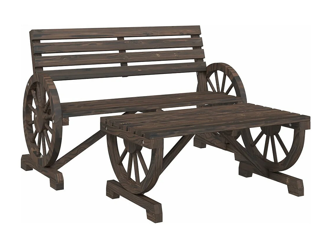 Salon de jardin 4 pcs bois de sapin massif