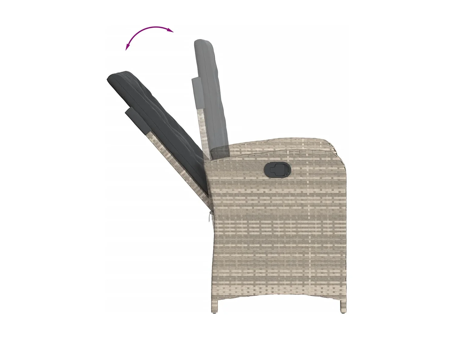 Ensemble à manger de jardin et coussins 5 pcs gris clair rotin