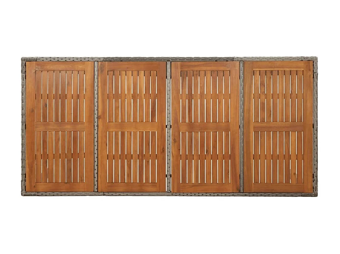 Ensemble à manger de jardin 9 pcs coussins gris résine tressée