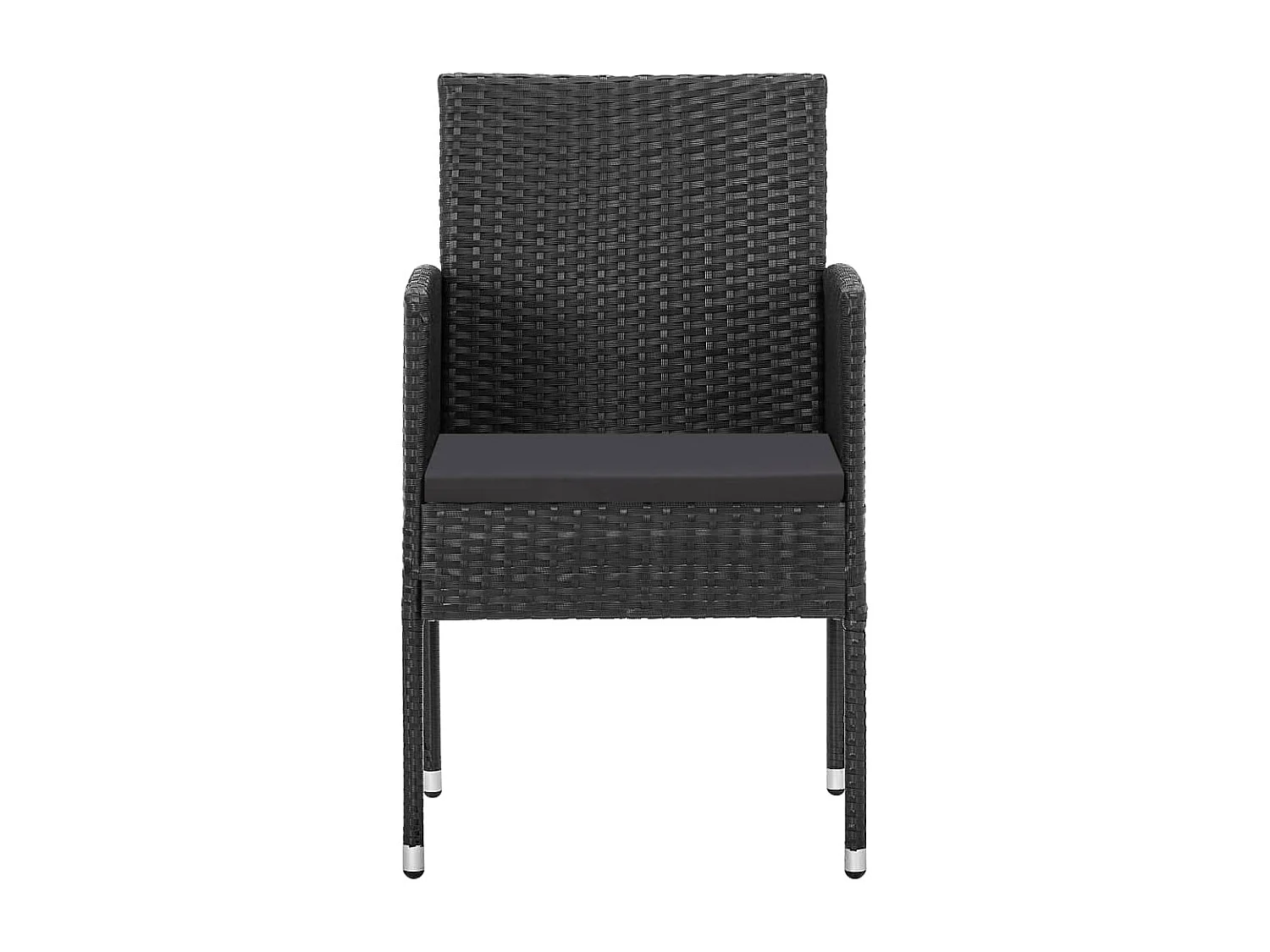 Ensemble à manger de jardin 7 pcs noir résine tressée et acier