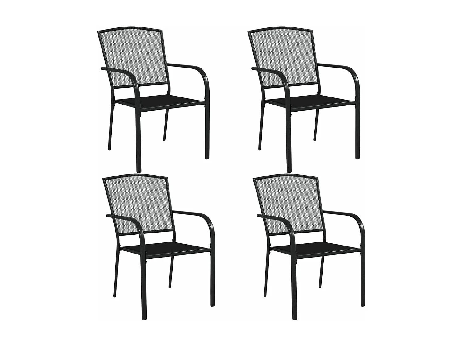 Ensemble à manger de jardin 5 pcs anthracite acier