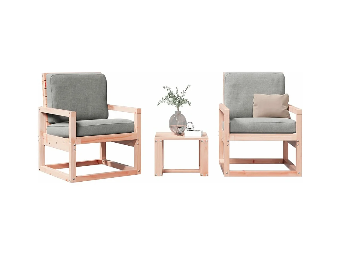 Salon de jardin 3 pcs bois massif douglas