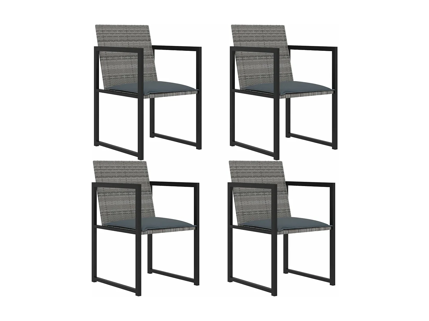 Mobilier à dîner de jardin 5pcs et coussins résine tressée vris