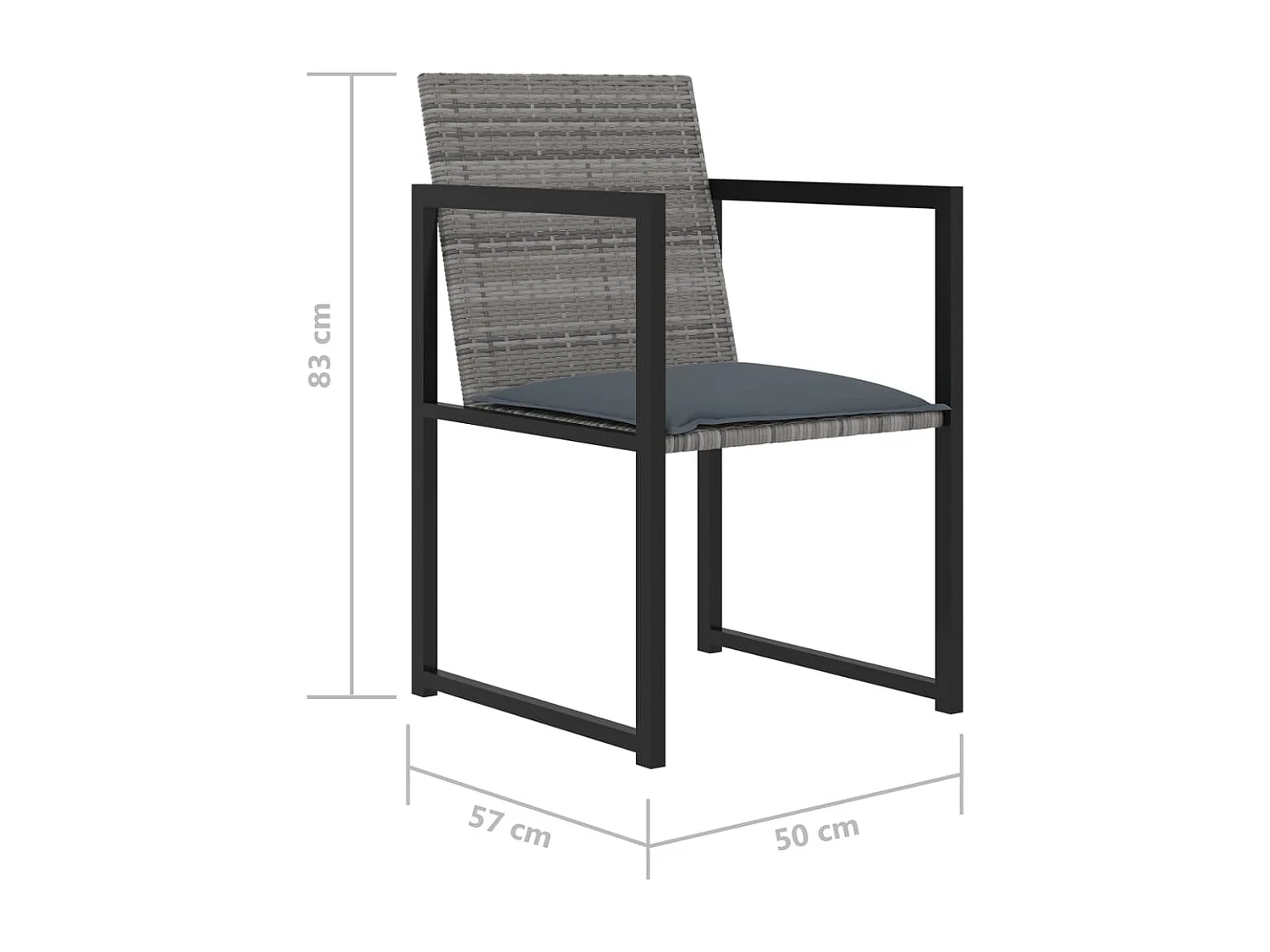 Mobilier à dîner de jardin 5pcs et coussins résine tressée vris