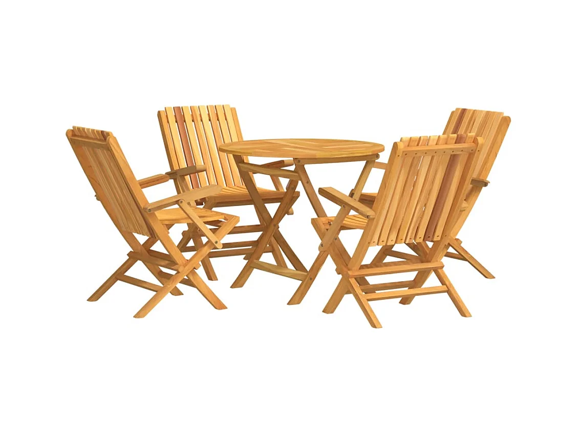 Ensemble à manger de jardin 5 pcs Bois de teck massif