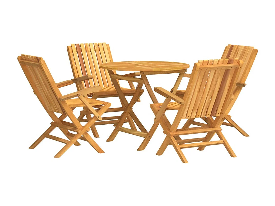 Ensemble à manger de jardin 5 pcs Bois de teck massif