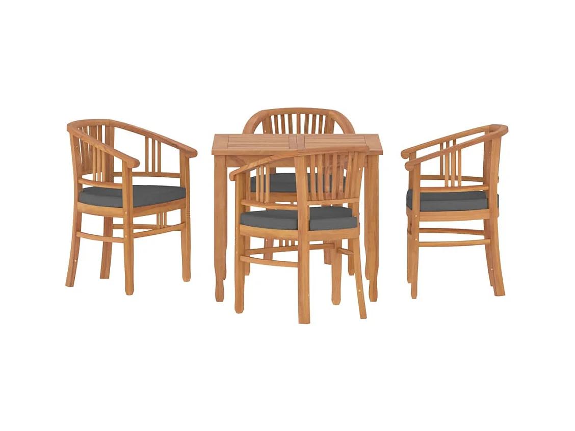 Ensemble à manger de jardin 5 pcs Bois de teck massif