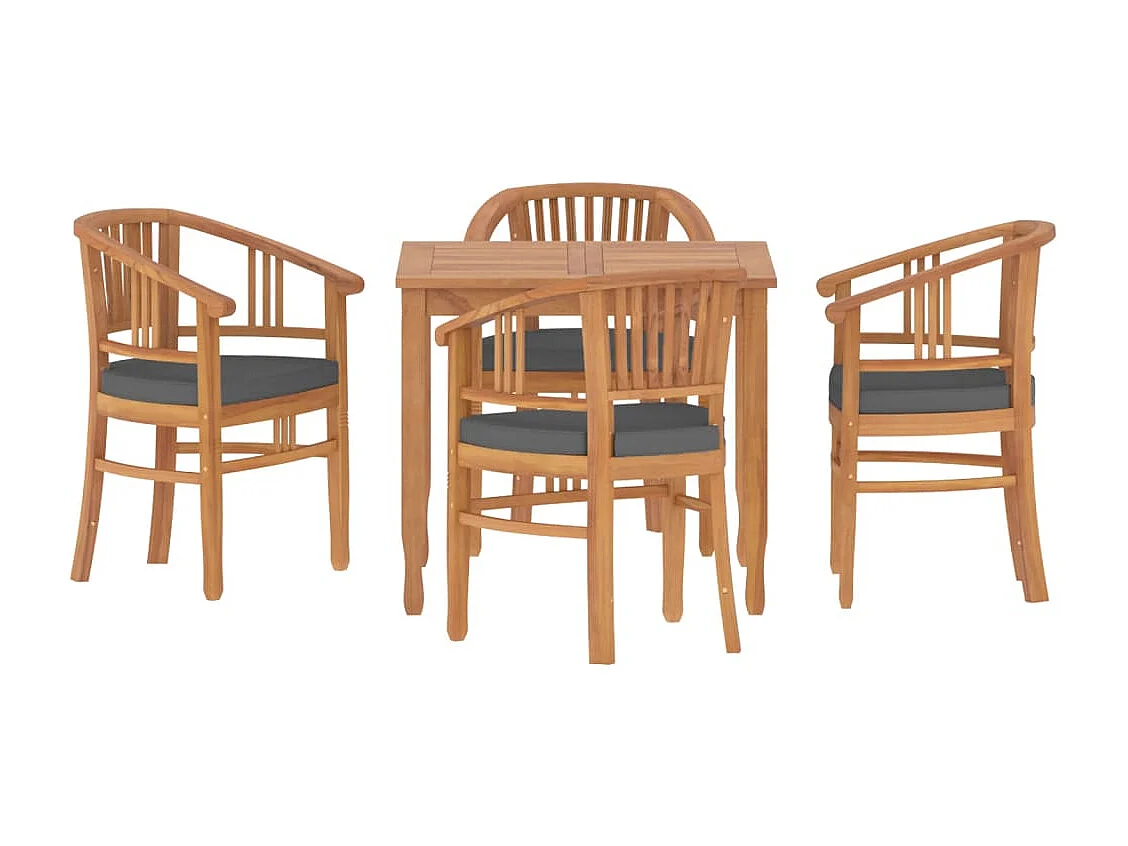 Ensemble à manger de jardin 5 pcs Bois de teck massif