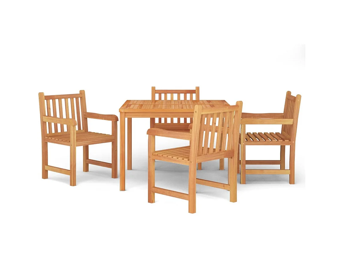Ensemble à manger de jardin 5pcs Bois de teck massif