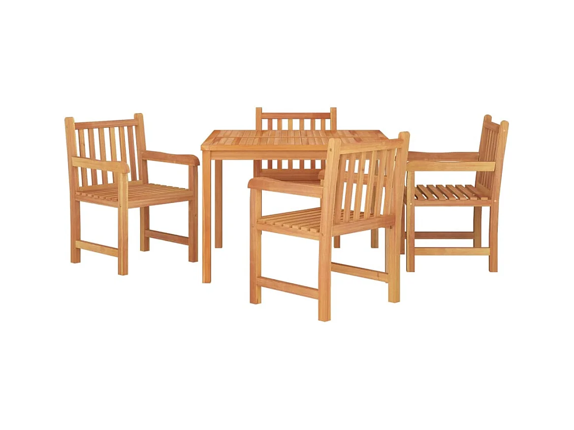 Ensemble à manger de jardin 5pcs Bois de teck massif