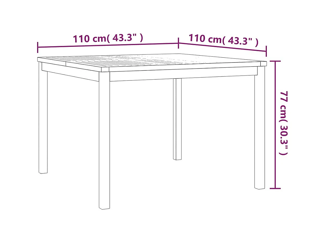 Ensemble à manger de jardin 5pcs Bois de teck massif