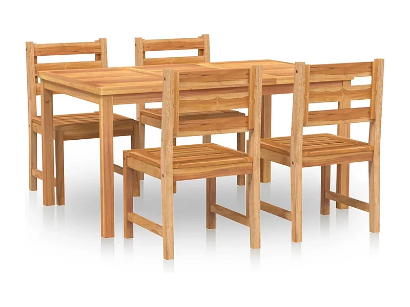 Ensemble à manger de jardin 5pcs Bois de teck massif