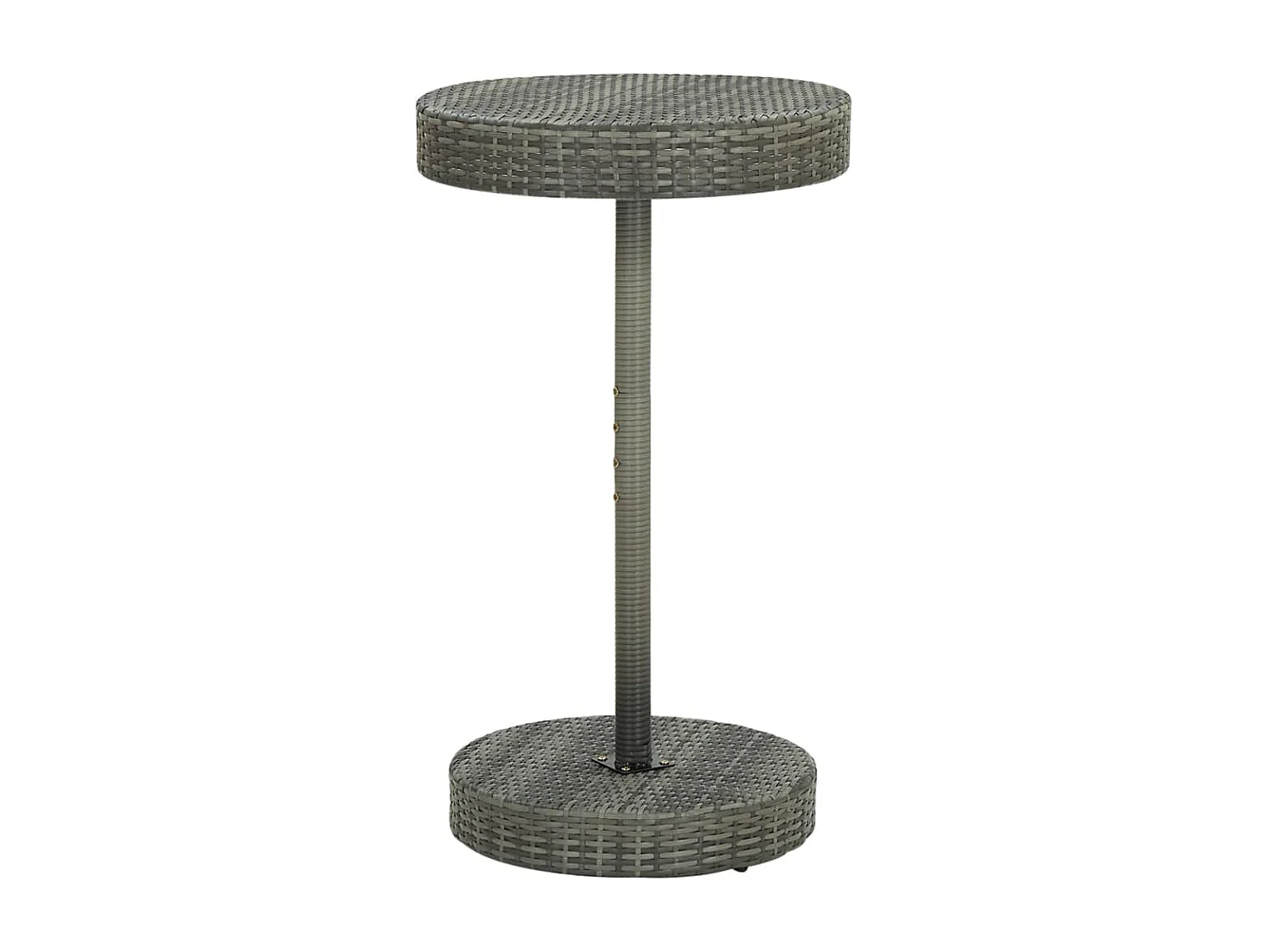 Ensemble de bar jardin 3 pcs gris poly rotin-bois massif acacia