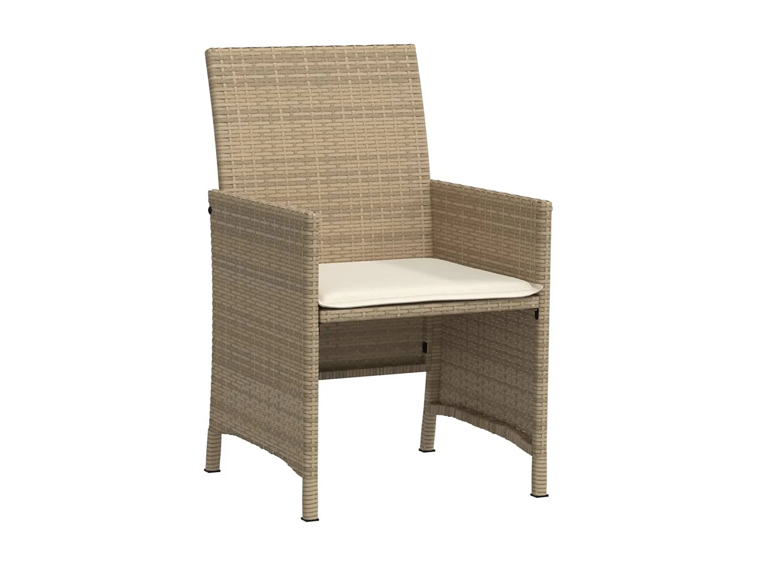 Ensemble de bistro 3 pcs avec coussins beige résine tressée