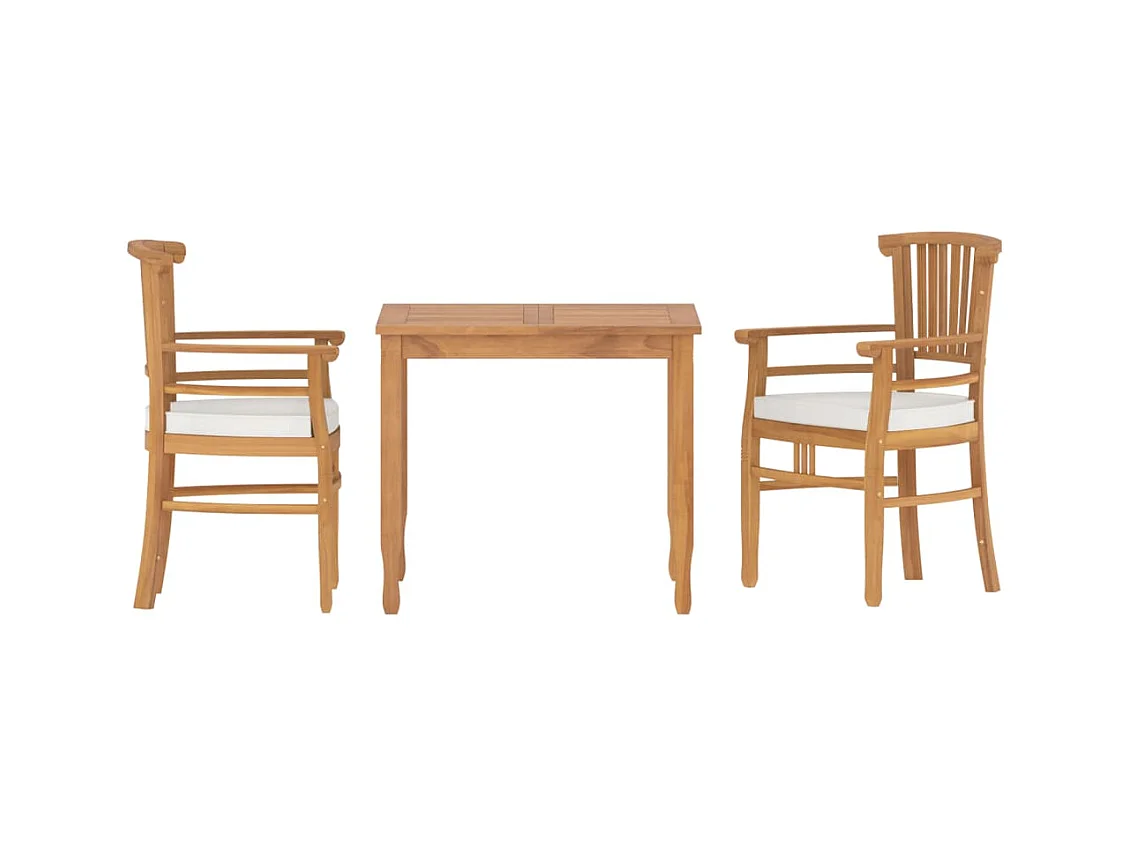 Ensemble à manger de jardin 3 pcs Bois de teck massif