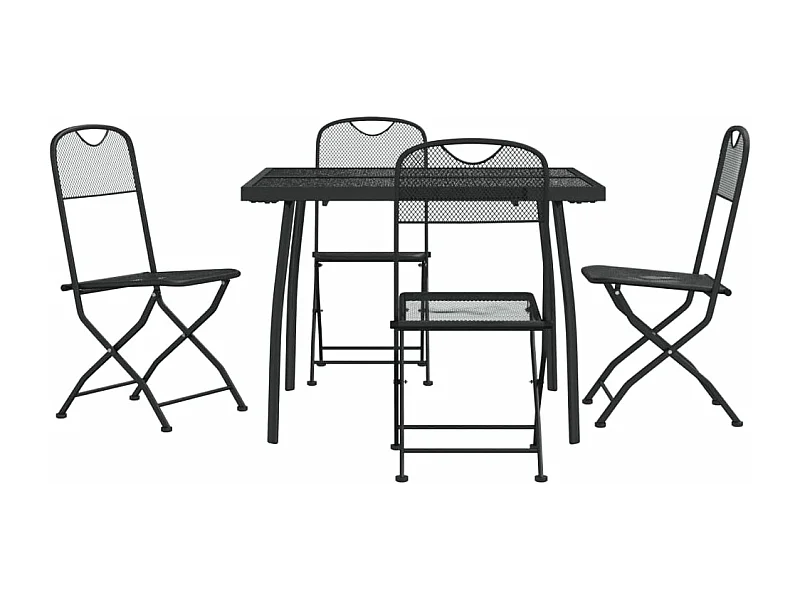 Ensemble à manger de jardin 5 pcs anthracite métal maille