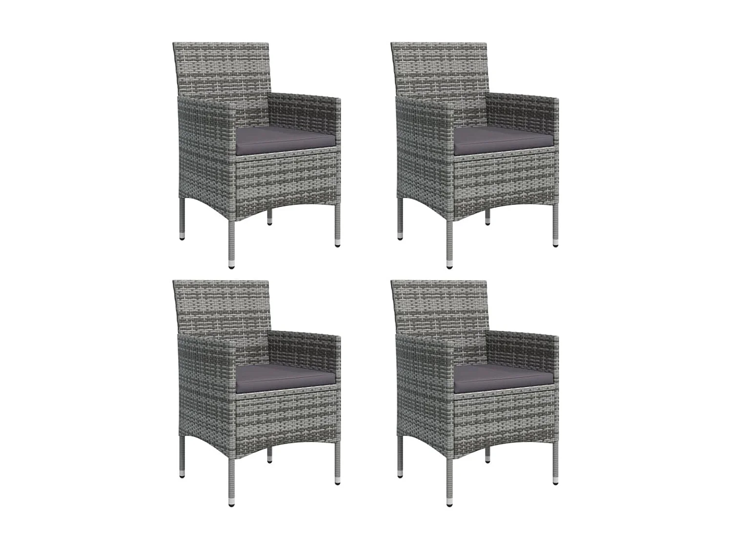 Ensemble à manger de jardin et coussins 5pcs Gris-noir