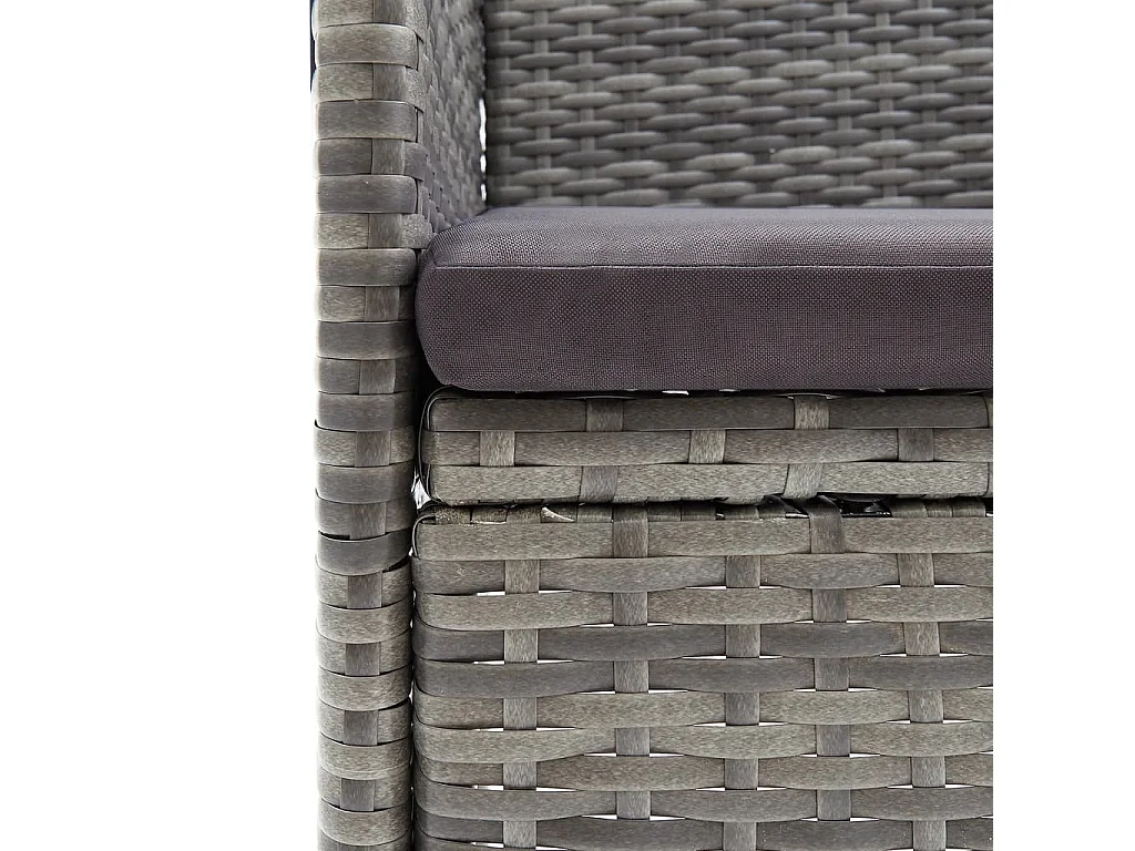 Ensemble à manger de jardin et coussins 5pcs Gris-noir