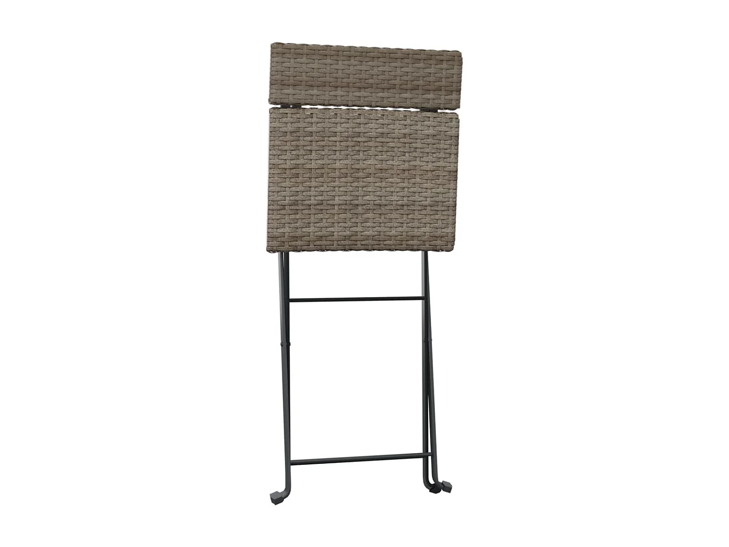 Ensemble de bistro pliable 3 pcs Gris Résine tressée